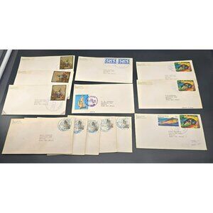 Vintage Panama Stamped Envelopes With Unique Postage & Stamps Lot of 13 LI3001